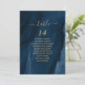 Navy Blue & Gold Calligraphy Sey Chart Cards Kaart (Staand voorkant)