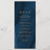 Navy Blue & Gold Calligraphy Wedding Menu (Voorkant)