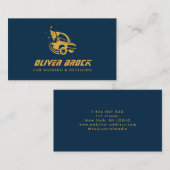 Navy Blue & Gold Car Wash & Auto Details Visitekaartje (Voorkant / Achterkant)
