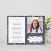 Navy Blue Gold Celebration of Life Funeral Program (Staand voorkant)