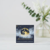 Navy Blue Gold Celestial Baby shower Luier Raffle Informatiekaartje (Staand voorkant)