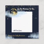 Navy Blue Gold Celestial Baby shower Luier Raffle Informatiekaartje (Achterkant)