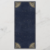 Navy Blue Gold Celestial Bridal Brunch Uitnodiging (Achterkant)