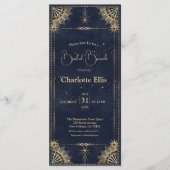 Navy Blue Gold Celestial Bridal Brunch Uitnodiging (Voorkant)