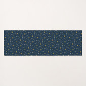 Navy Blue Gold Celestial Paisley Patroon Monogram Yogamat (Achterkant (horizontaal))