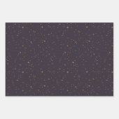 Navy Blue & Gold Celestial Star Night Sky Inpakpapier Vel (Voorkant 3)