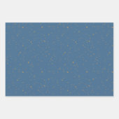 Navy Blue & Gold Celestial Star Night Sky Inpakpapier Vel (Voorkant)