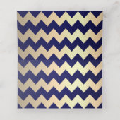 Navy Blue & Gold Chevron & Confetti Stippen - brui Plaatskaartje (Binnenkant ongevouwen)