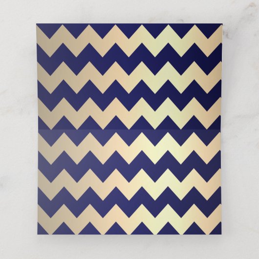 Navy Blue & Gold Chevron & Confetti Stippen - brui Plaatskaartje (Binnenkant ongevouwen)