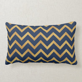 Navy Blue Gold Chevron Sierkussen Kussen