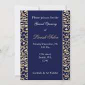 Navy Blue Gold Chic Corporate Invitation Kaart (Voorkant)
