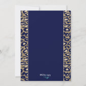 Navy Blue Gold Chic Corporate Invitation Kaart (Achterkant)