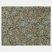 Navy Blue & Gold Chic Luxe Bloeien Donkere Winter Fleece Deken (Voorkant (Horizontaal))