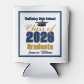 Navy Blue Gold Class of 2026 Graduation Party Blikjeskoeler (Voorkant)