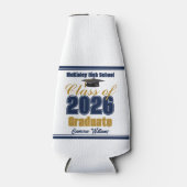 Navy Blue Gold Class of 2026 Graduation Party Flesjeskoeler (Voorkant)