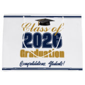 Navy Blue Gold Class of 2026 Graduation Party Groot Cadeauzakje (Voorkant)