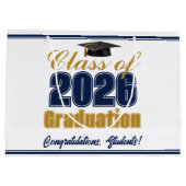 Navy Blue Gold Class of 2026 Graduation Party Groot Cadeauzakje (Achterkant)