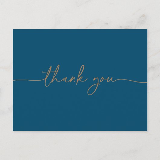 Navy Blue Gold Classic Dank u Briefkaart (Voorkant)