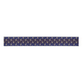 Navy Blue & Gold Classy Pattern Liberty Floral Grosgrain Lint (Voorkant)