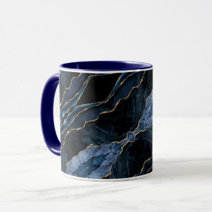Navy Blue Gold Coffee Mok