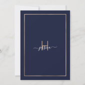 Navy Blue Gold Confetti Border Quinceañera Kaart (Achterkant)