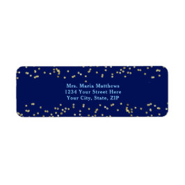 Navy Blue Gold Confetti Boy Baby shower Etiket