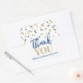 Navy Blue Gold Confetti bruiloft gunst Labels (Envelop)