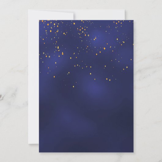 Navy blue gold confetti retirement business logo kaart (Achterkant)