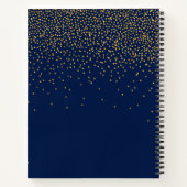 Navy Blue & Gold Confetti Vrijgezellenfeest Recept Notitieboek (Achterkant)