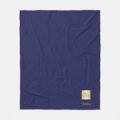 Navy blue gold corporate logo company name luxury fleece deken (Voorkant)