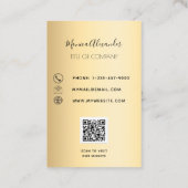 Navy blue gold corporate logo QR code Visitekaartje (Achterkant)