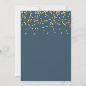 Navy Blue Gold Cross Glitter First Heilige Communi Kaart (Achterkant)