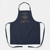 Navy Blue & Gold Custom Company Logo Monogrammed Schort (Voorkant)