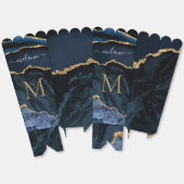 Navy Blue Gold Custom Letter Jouw naam Popcorn Box Bedankdoosjes (Ongevouwen)