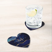 Navy Blue Gold Custom Letter Naam Papier Onderzett Kartonnen Onderzetters (Insitu)