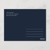 NAVY BLUE GOLD DAHLIA FLORAL GRAND OPENING INVITE BRIEFKAART (Achterkant)