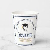 Navy Blue Gold Dental School Afstudeerfeest Papieren Bekers (Achterkant)