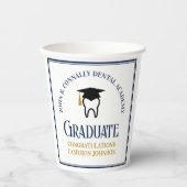 Navy Blue Gold Dental School Afstudeerfeest Papieren Bekers (Voorkant)