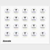 Navy Blue Gold Dental School Afstuderen Custom Ronde Sticker (Vel)