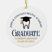 Navy Blue Gold Dental School Afstuderen Kerst Keramisch Ornament (Voorkant)