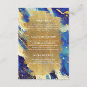 Navy Blue Gold Details Kaart voor bruiloft (Voorkant)