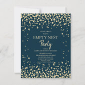 Navy Blue Gold Diamond Glitter Empty Nest Party Kaart (Voorkant)