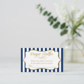 Navy Blue Gold Diaper Raffle Baby shower Kaarten (Staand voorkant)