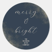 Navy Blue Gold Dust Holiday Seal Sticker (Voorkant)