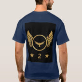 Navy Blue Gold Eagle Afbeelding No 2 bedrukt Adult T-shirt (Achterkant)