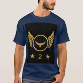Navy Blue Gold Eagle Afbeelding No 2 bedrukt Adult T-shirt (Voorkant)