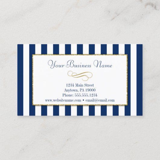 Navy Blue Gold Elegant Event Planner Wedding Hair Visitekaartje (Achterkant)