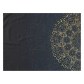 Navy Blue Gold Elegant Mandala Tafelkleed (Voorkant (Horizontaal))