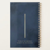 Navy Blue Gold Elegant Monogram Niet gedateerd 202 Planner (Achterkant)