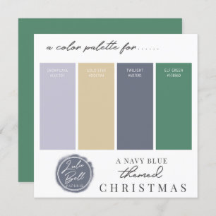 Navy Blue Gold en Green Color Palette Kaart